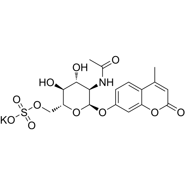 4-Methylumbelliferyl 6-sulfo-2-acetamido-2-deoxy-α-D-glucopyranoside potassium 210357-37-2
